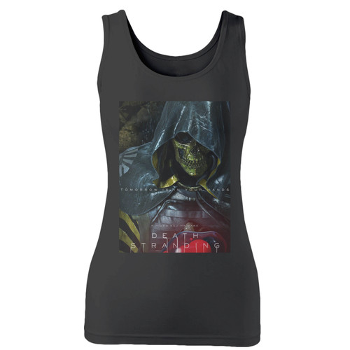 High quality print of this slim fit death stranding character women tank top will turn heads. And bystanders won't be disappointed - the racerback cut looks good one any woman's shoulders.