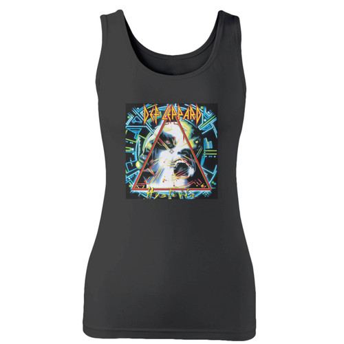 High quality print of this slim fit def leppard music festival band women tank top will turn heads. And bystanders won't be disappointed - the racerback cut looks good one any woman's shoulders.