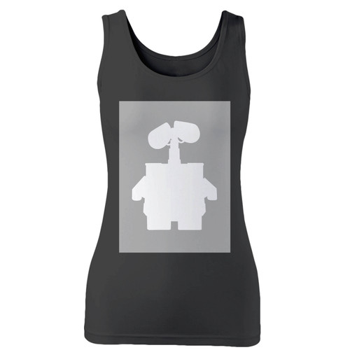 High quality print of this slim fit disney wall-e silhouette women tank top will turn heads. And bystanders won't be disappointed - the racerback cut looks good one any woman's shoulders.