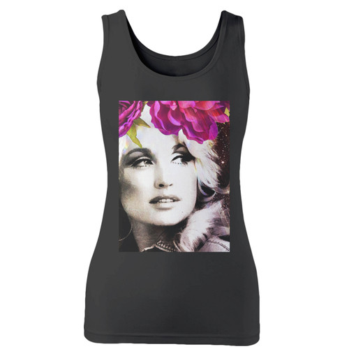High quality print of this slim fit dolly parton art women tank top will turn heads. And bystanders won't be disappointed - the racerback cut looks good one any woman's shoulders.