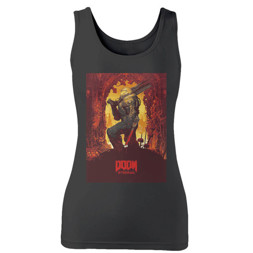 High quality print of this slim fit doom eternal blood women tank top will turn heads. And bystanders won't be disappointed - the racerback cut looks good one any woman's shoulders.
