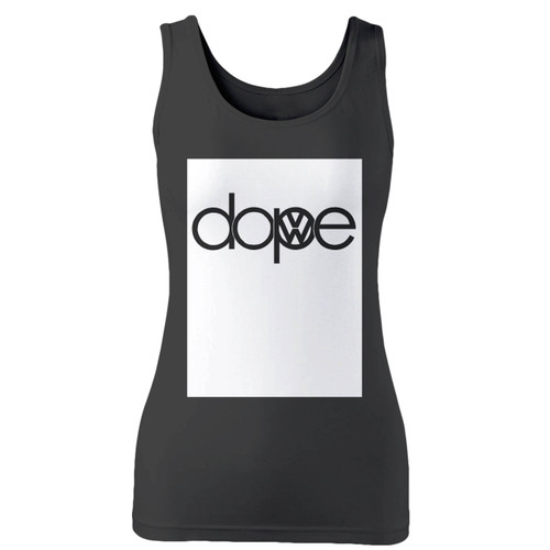 High quality print of this slim fit dope vw logos women tank top will turn heads. And bystanders won't be disappointed - the racerback cut looks good one any woman's shoulders.