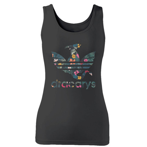 High quality print of this slim fit dracarys dragon floral women tank top will turn heads. And bystanders won't be disappointed - the racerback cut looks good one any woman's shoulders.