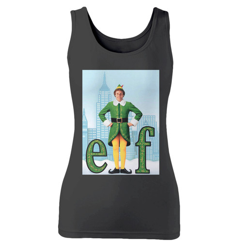 High quality print of this slim fit elf christmas movie women tank top will turn heads. And bystanders won't be disappointed - the racerback cut looks good one any woman's shoulders.