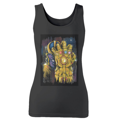 High quality print of this slim fit enemy this thanos of avenger superhero women tank top will turn heads. And bystanders won't be disappointed - the racerback cut looks good one any woman's shoulders.