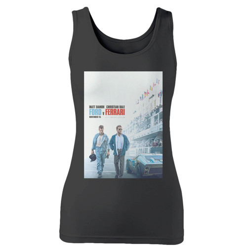 High quality print of this slim fit ford v ferrari 2019 movie women tank top will turn heads. And bystanders won't be disappointed - the racerback cut looks good one any woman's shoulders.