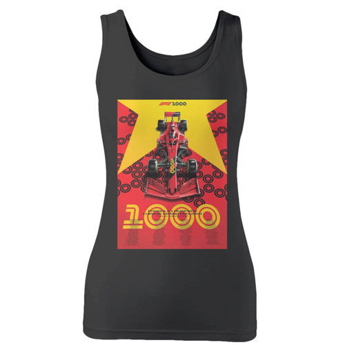 High quality print of this slim fit formula 1 1000 art women tank top will turn heads. And bystanders won't be disappointed - the racerback cut looks good one any woman's shoulders.