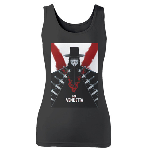 High quality print of this slim fit for vendetta women tank top will turn heads. And bystanders won't be disappointed - the racerback cut looks good one any woman's shoulders.