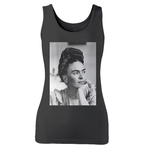 High quality print of this slim fit frida kahlo fashion women tank top will turn heads. And bystanders won't be disappointed - the racerback cut looks good one any woman's shoulders.