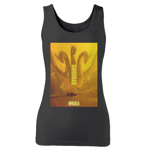 High quality print of this slim fit ghidorah godzilla king of monsters women tank top will turn heads. And bystanders won't be disappointed - the racerback cut looks good one any woman's shoulders.