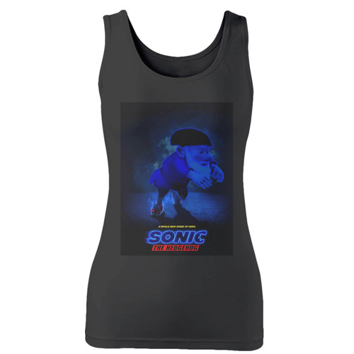 High quality print of this slim fit gnome sonic the hedgehog parody women tank top will turn heads. And bystanders won't be disappointed - the racerback cut looks good one any woman's shoulders.