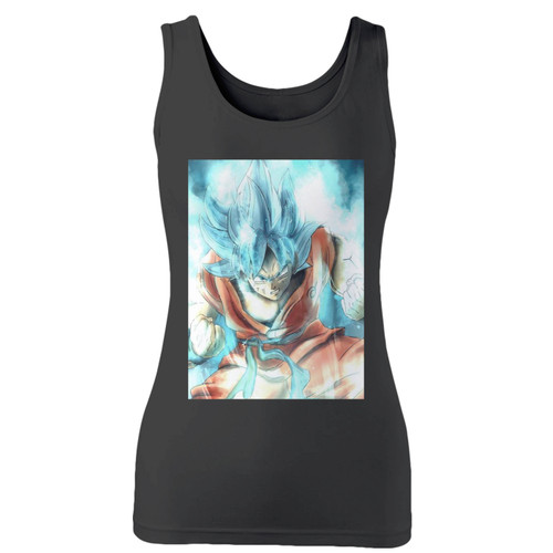 High quality print of this slim fit goku blue saiyan women tank top will turn heads. And bystanders won't be disappointed - the racerback cut looks good one any woman's shoulders.