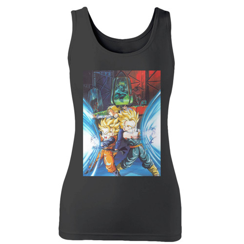 High quality print of this slim fit goten trunks dragonball z women tank top will turn heads. And bystanders won't be disappointed - the racerback cut looks good one any woman's shoulders.