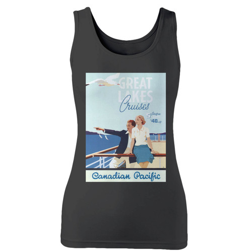 High quality print of this slim fit great lakes cruises women tank top will turn heads. And bystanders won't be disappointed - the racerback cut looks good one any woman's shoulders.