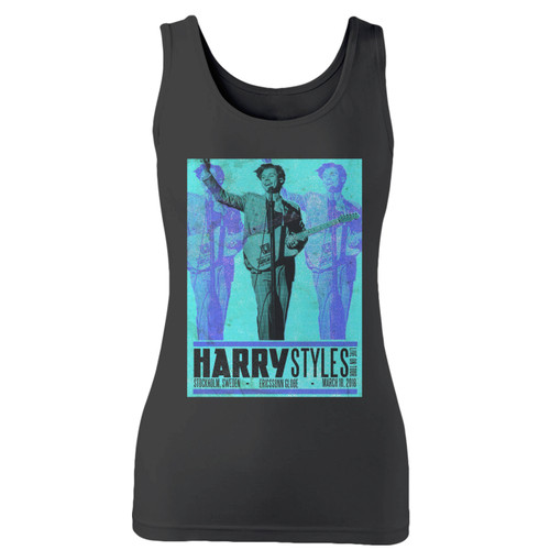 High quality print of this slim fit harry styles tour in stockholm sweden women tank top will turn heads. And bystanders won't be disappointed - the racerback cut looks good one any woman's shoulders.