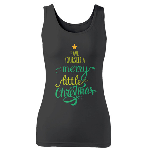 High quality print of this slim fit have yourself a merry little christmas women tank top will turn heads. And bystanders won't be disappointed - the racerback cut looks good one any woman's shoulders.
