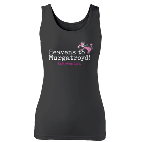 High quality print of this slim fit heavens to murgatroyd women tank top will turn heads. And bystanders won't be disappointed - the racerback cut looks good one any woman's shoulders.