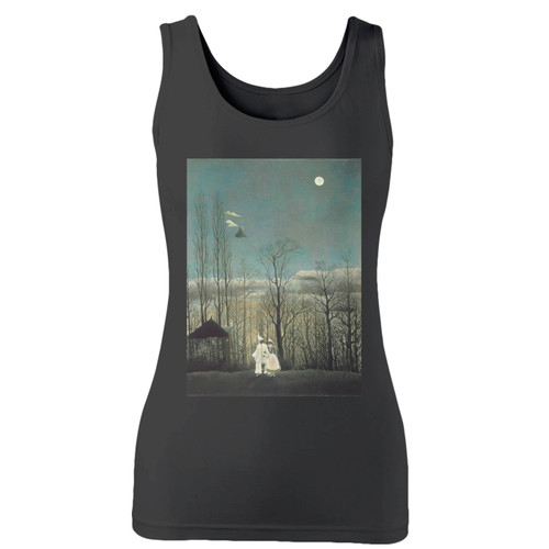 High quality print of this slim fit henri rousseau carnival evening women tank top will turn heads. And bystanders won't be disappointed - the racerback cut looks good one any woman's shoulders.