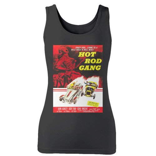 High quality print of this slim fit hot rod gang 1950s women tank top will turn heads. And bystanders won't be disappointed - the racerback cut looks good one any woman's shoulders.