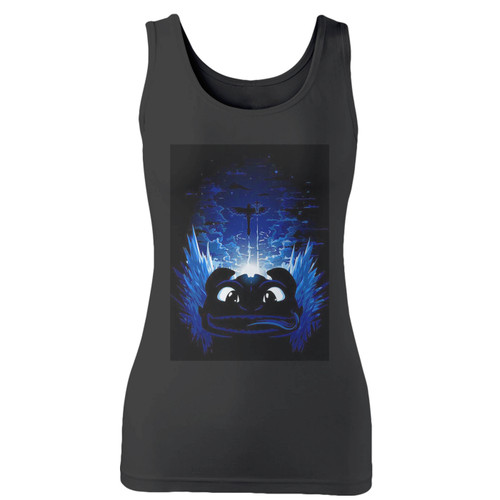 High quality print of this slim fit how to train your dragon hiccup flying women tank top will turn heads. And bystanders won't be disappointed - the racerback cut looks good one any woman's shoulders.
