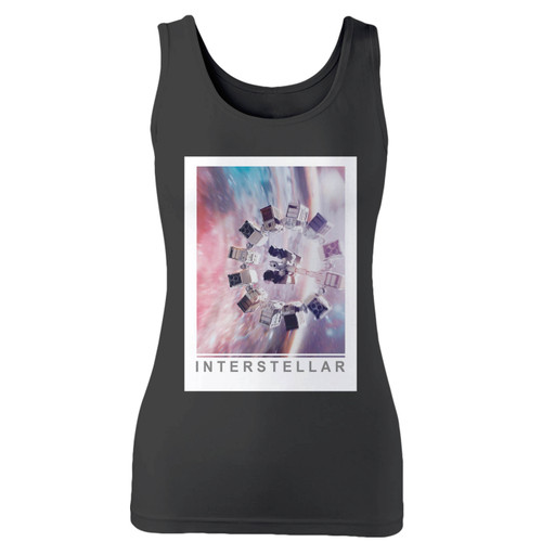 High quality print of this slim fit interstellar movie women tank top will turn heads. And bystanders won't be disappointed - the racerback cut looks good one any woman's shoulders.