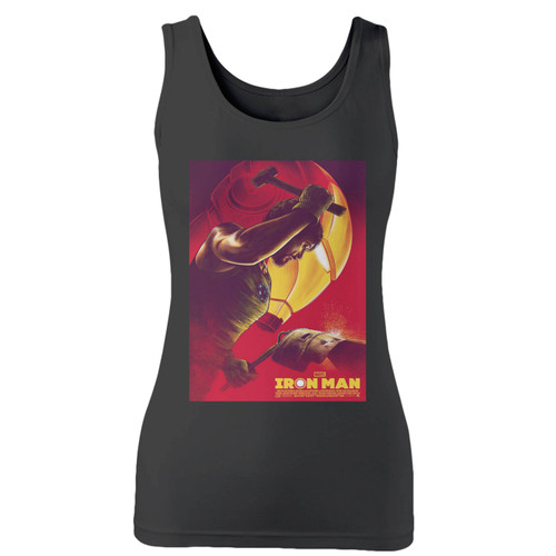 High quality print of this slim fit iron man marvel movie superhero women tank top will turn heads. And bystanders won't be disappointed - the racerback cut looks good one any woman's shoulders.