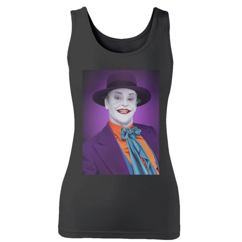 High quality print of this slim fit jack nicholson joker 2 women tank top will turn heads. And bystanders won't be disappointed - the racerback cut looks good one any woman's shoulders.