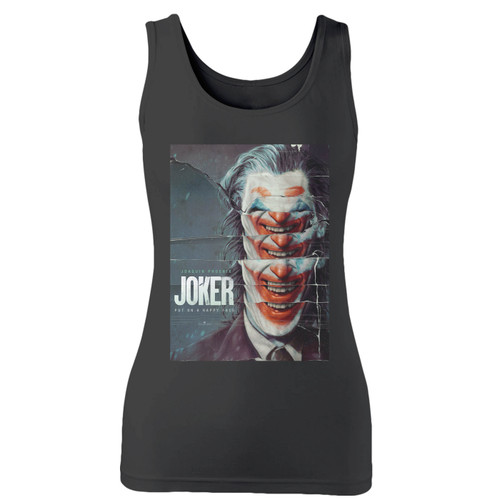 High quality print of this slim fit joker happy face women tank top will turn heads. And bystanders won't be disappointed - the racerback cut looks good one any woman's shoulders.