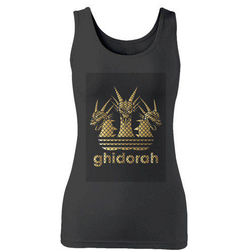 High quality print of this slim fit kaiju zero ghidorah women tank top will turn heads. And bystanders won't be disappointed - the racerback cut looks good one any woman's shoulders.