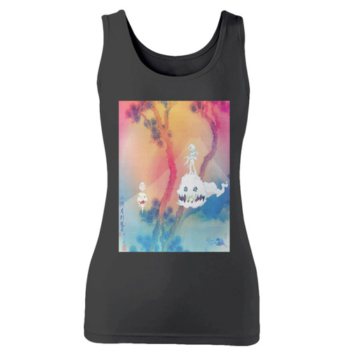 High quality print of this slim fit kanye west kid cudi album women tank top will turn heads. And bystanders won't be disappointed - the racerback cut looks good one any woman's shoulders.