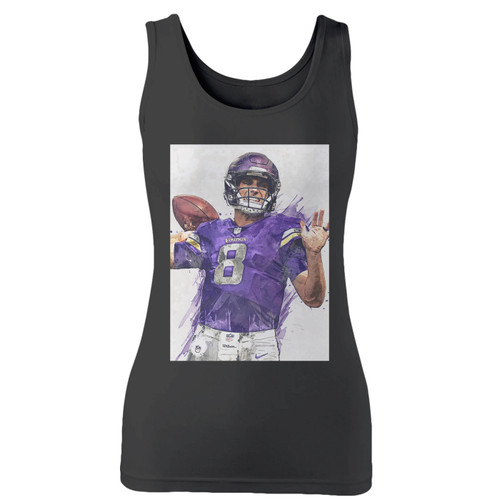 High quality print of this slim fit kirk cousins minnesota vikings women tank top will turn heads. And bystanders won't be disappointed - the racerback cut looks good one any woman's shoulders.