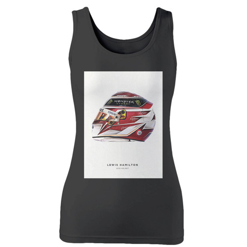 High quality print of this slim fit lewis hamilton 2019 helmet women tank top will turn heads. And bystanders won't be disappointed - the racerback cut looks good one any woman's shoulders.