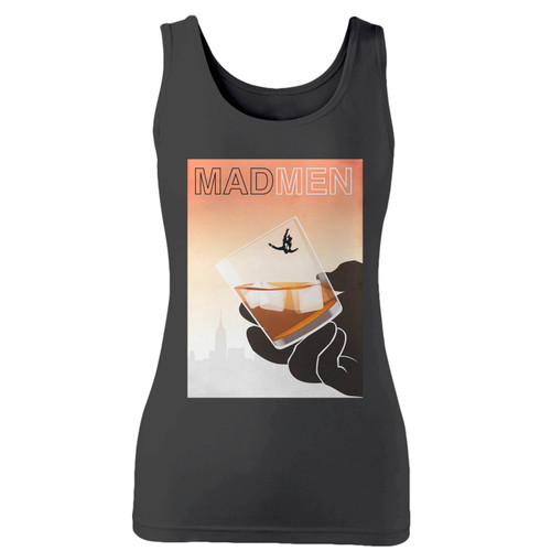 High quality print of this slim fit mad men glass movie art women tank top will turn heads. And bystanders won't be disappointed - the racerback cut looks good one any woman's shoulders.