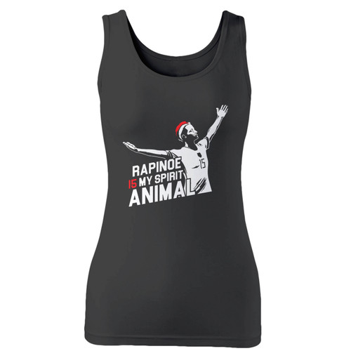 High quality print of this slim fit megan rapinoe spirit animal women tank top will turn heads. And bystanders won't be disappointed - the racerback cut looks good one any woman's shoulders.