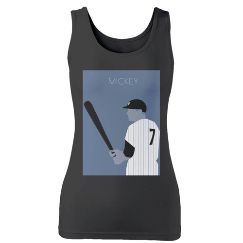 High quality print of this slim fit mickey mantle yankees baseball player women tank top will turn heads. And bystanders won't be disappointed - the racerback cut looks good one any woman's shoulders.