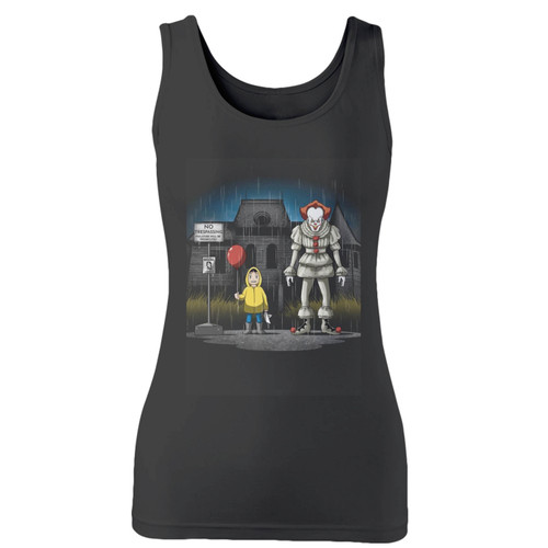 High quality print of this slim fit my neighbor the clown broccozilla and banks it women tank top will turn heads. And bystanders won't be disappointed - the racerback cut looks good one any woman's shoulders.