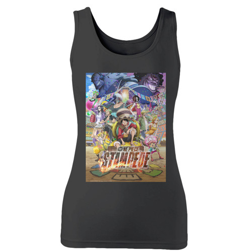 High quality print of this slim fit one piece stampede movie women tank top will turn heads. And bystanders won't be disappointed - the racerback cut looks good one any woman's shoulders.