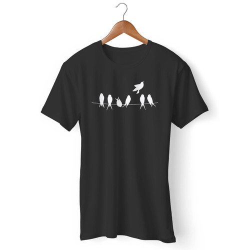 Birds On Wire Art Men T Shirt