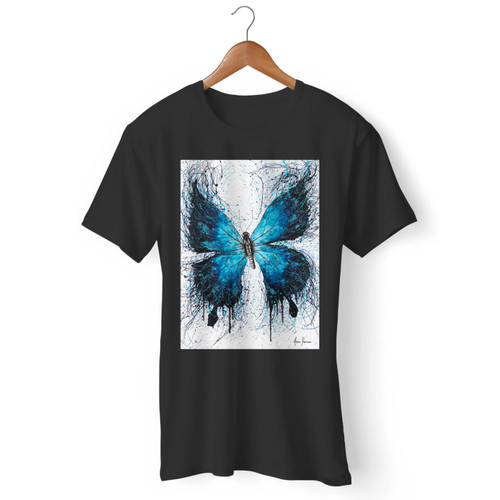 Blue Butterfly Painting Art Men T Shirt