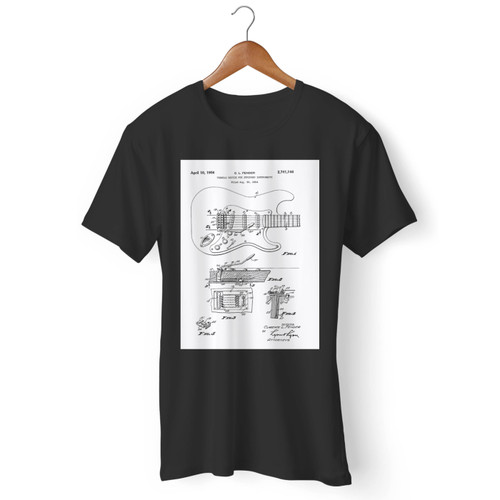 Fender Stratocaster Guitar Patent Men T Shirt