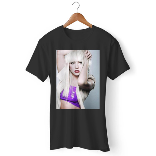 Lady Gaga In Red Lips And Purple Dress Men T Shirt