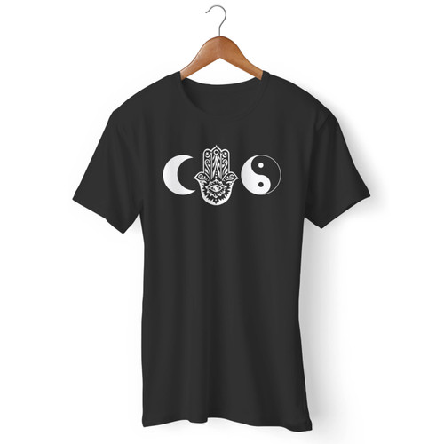 Moon Hamsa-Hand Yin Yang Men T Shirt