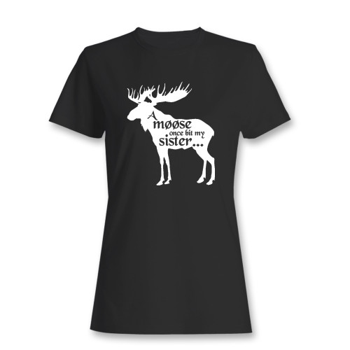 These are a moose once bit my sister women t shirt that are cute tied to the side or paired with a cardigan or jacket for a more styled look. So comfy and classic, they are sure to make your vacation extra magical.
