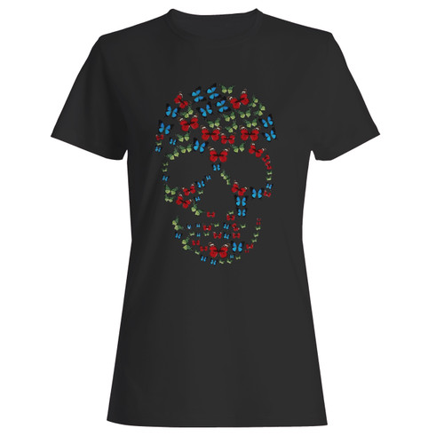 These are butterfly skull colourful women t shirt that are cute tied to the side or paired with a cardigan or jacket for a more styled look. So comfy and classic, they are sure to make your vacation extra magical.