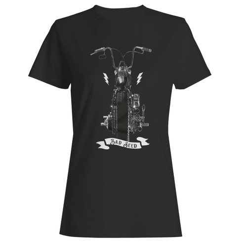 These are chopper black motorcycle women t shirt that are cute tied to the side or paired with a cardigan or jacket for a more styled look. So comfy and classic, they are sure to make your vacation extra magical.