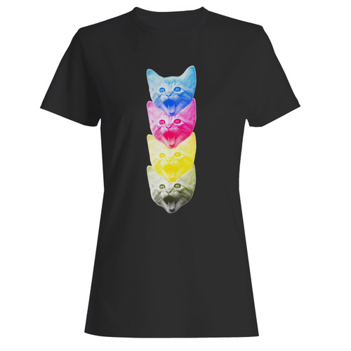 These are cmyk cat 2 women t shirt that are cute tied to the side or paired with a cardigan or jacket for a more styled look. So comfy and classic, they are sure to make your vacation extra magical.