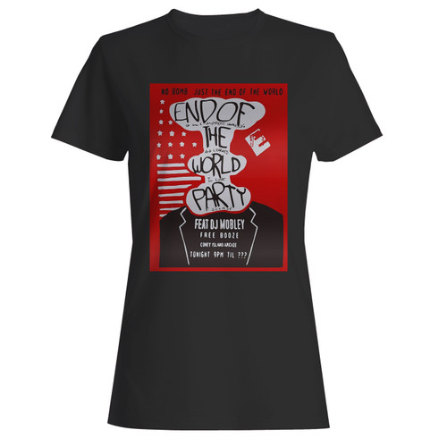 These are end of the world party mr robot women t shirt that are cute tied to the side or paired with a cardigan or jacket for a more styled look. So comfy and classic, they are sure to make your vacation extra magical.
