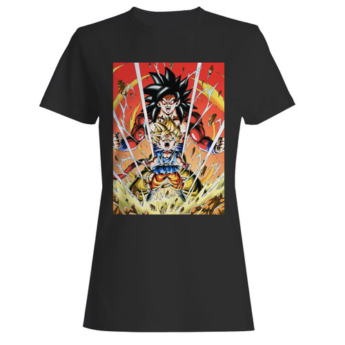 These are goku saiyan 4 women t shirt that are cute tied to the side or paired with a cardigan or jacket for a more styled look. So comfy and classic, they are sure to make your vacation extra magical.