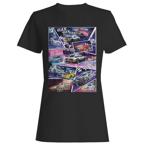 These are initial d manga styled car women t shirt that are cute tied to the side or paired with a cardigan or jacket for a more styled look. So comfy and classic, they are sure to make your vacation extra magical.