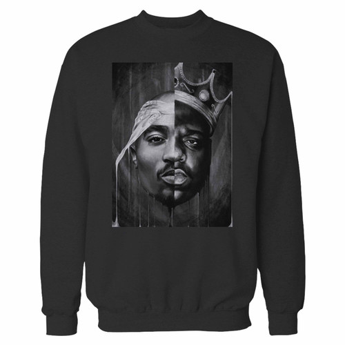 Your 2pac notorious big split face crewneck sweatshirt just got an update. This super comfortable and lighter weight crewneck will become your favorite go-to sweatshirt. The cozy spandex cuffs and waistband make this pill-resistant sweatshirt a fan favorite.And your group will look and feel their best in this premium ringspun cotton crew.